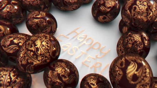 Elegant Golden Easter Eggs Reveal Holiday Greeting