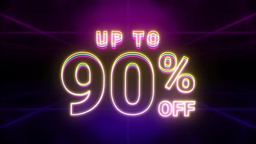 Up To 90% Off Neon Sale Price Tag Animation