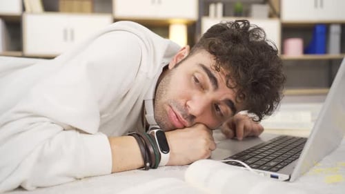Depressed young man.
