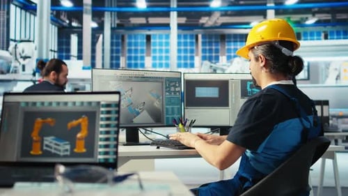 Solar Panels Manufacturing Plant Technician Uses CAD Program to Optimize Layouts