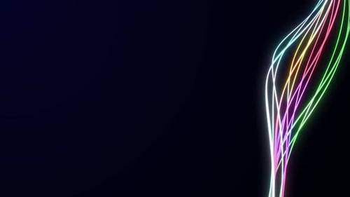 Dynamic Colorful Wavy Neon Light Trails Abstract Background