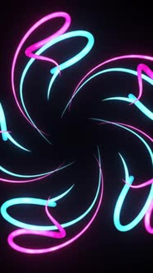 Glowing Abstract Neon Lines Pattern Vertical Background