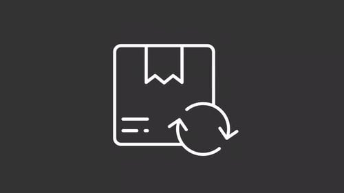 White-Line-Animation für Paketrückgabe