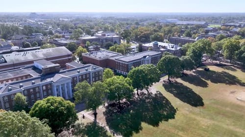 University of Alabama Campus aerial in Tuscaloosa Alabama
