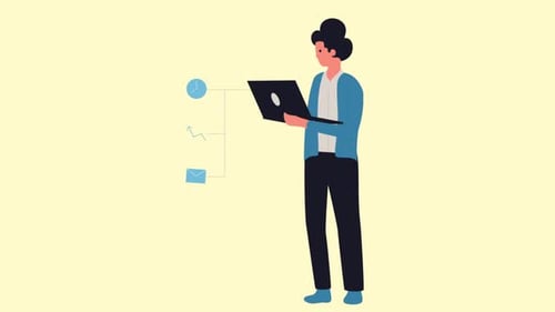 Geschäftsfrau arbeitet an Tablet 4K