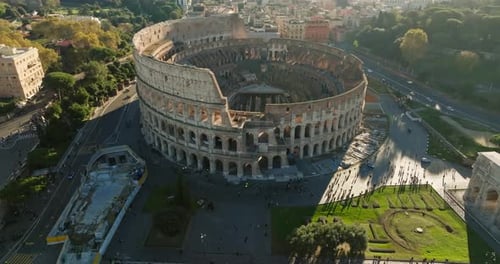Aerial View of the Coliseum Rome Italy