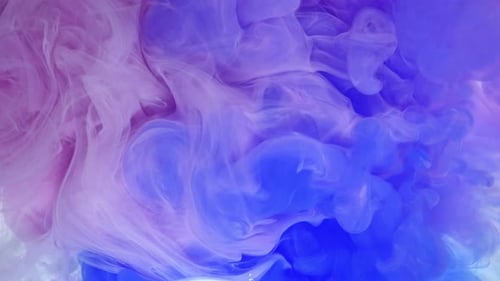 Abstract Pink and Blue Ink Swirls