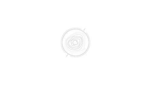 Animation en boucle d'un contour topographique dans un élément HUD circulaire