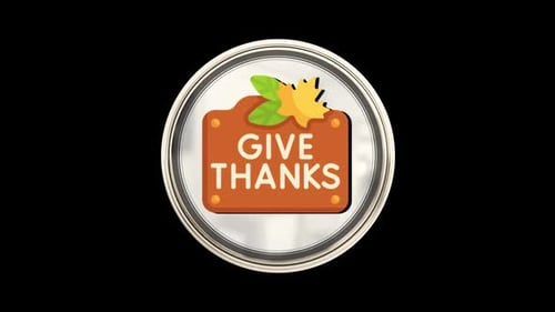Spinning Give Thanks 3D Badge Animation