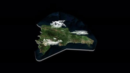 3D-Länderkartenanimation der Dominikanischen Republik Transparent Alpha