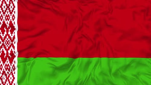 Realistic Waving Flag of Belarus Seamless Loop