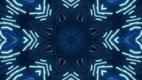 Abstract Geometric Blue Kaleidoscope Mandala Pattern Loop
