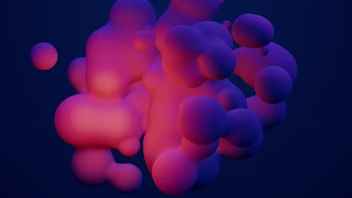 Abstract Fluid Geometric Shapes Animation on Dark Blue