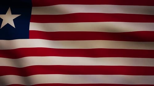 Realistic Waving Flag of Liberia Seamless Loop