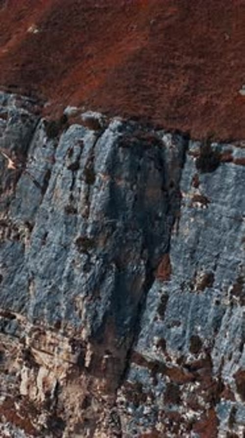 Vue verticale des montagnes du Daghestan