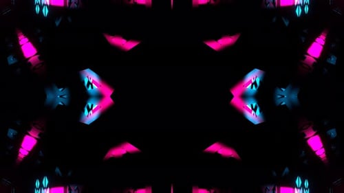 Cyan And Pink Cyberpunk Neon Kaleidoscope Motion Background Vj Loop In 4K