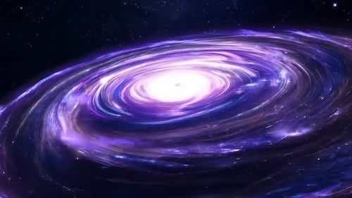Vibrant Spinning Spiral Galaxy in Deep Space Background