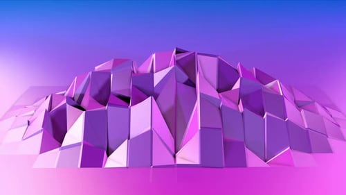 Purple Abstract Low Poly Landscape