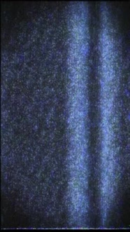 Vertical Glitch Static with Blue Light Bands Overlay