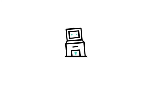 Minimalist Arcade Machine Line Art Animation