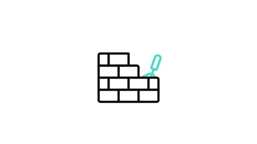 Animated Brick Wall Building Process Icon