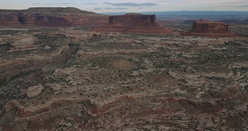 Aerial View of Moab's Majestic Red Rock Desert Landscape