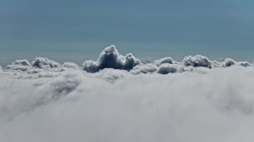Breathtaking Cinematic Flight Above A Thick Blanket Of White Clouds
