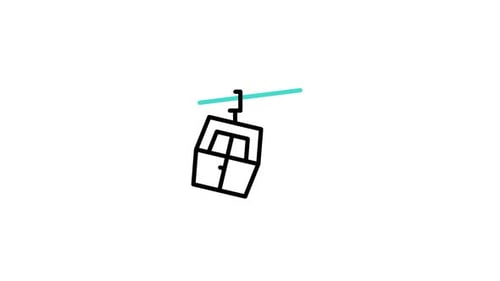 Animated Minimalist Line Art Cable Car Travel