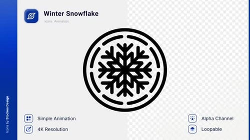 Minimal Rotating Snowflake Icon Animation