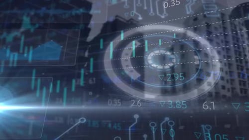 Futuristic Digital Business Data Display Animation