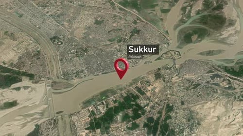 Plan de la ville de Sukkur Zoom (Pakistan) de l'espace à la Terre