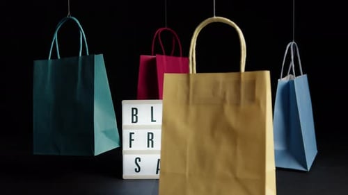 Colorful Shopping Bags for Black Friday Sales