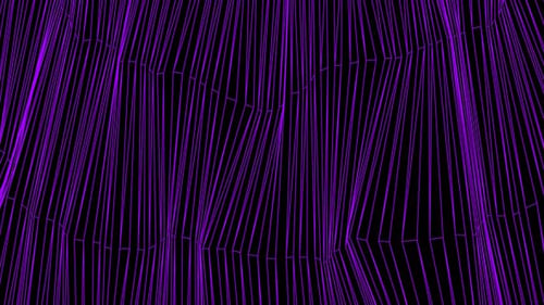 digitale lila Farbtechnologie, Partikel, Netzwerk, Wellenlinie, Schleife, schwarzer Bewegungshintergrund