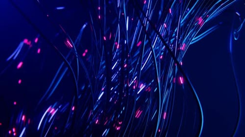 Fondo de tecnología abstracta con luces bokeh en movimiento