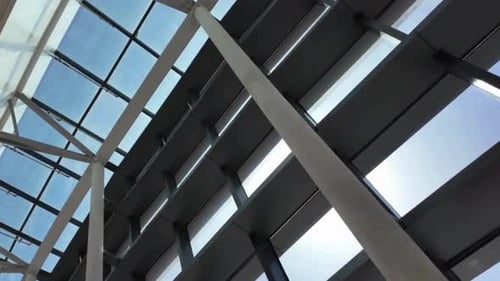 Cinematic And Majestic View Of Steel Structure Buildings