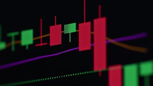 Stock Marketplace Chart Candles Close Up