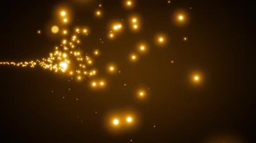 Golden Glittering Particle Stream on Dark Background
