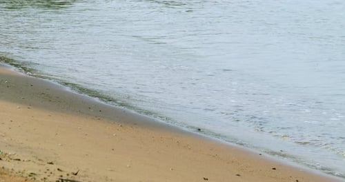 Wellen krachen, Sandstrand, Küstenlandschaft, Natur, ruhige Umgebung, Nahaufnahme