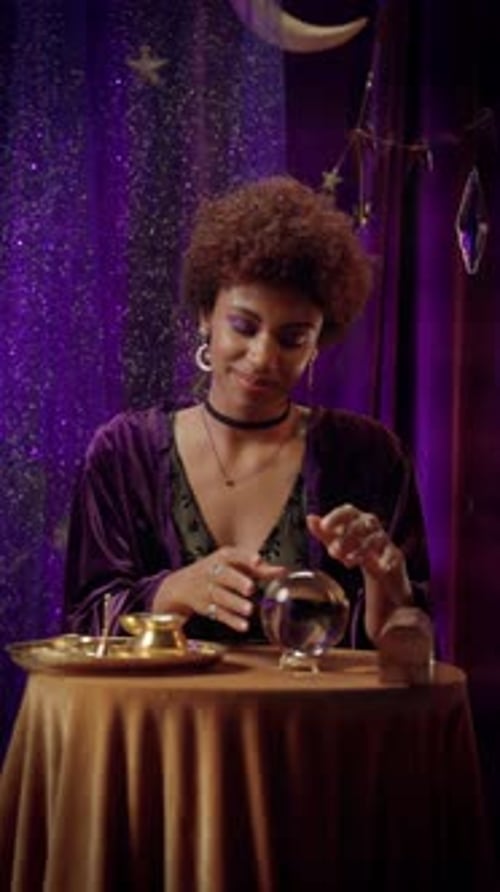 A Witch Looking Into the Crystal Ball