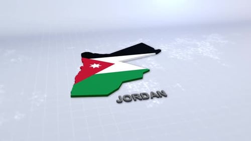 Animated 3D Map of Jordan with Flag Reveal