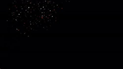 Confetti Particles Explosion and Falling scraps of paper for party celebration multicolor in black b