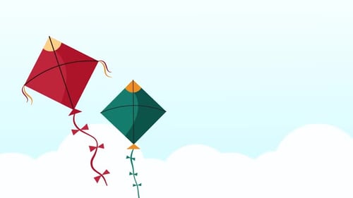 makar sankranti indian kite flying festival sky animation