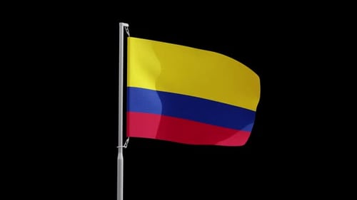 Realistic Colombia National Flag Waving Animation