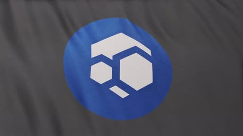 Abstract Geometric Logo Reveal on Waving Fabric