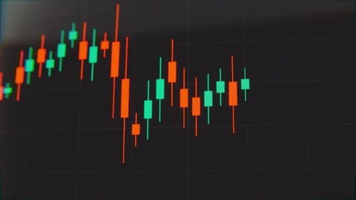 Dynamic stock market data showing upward trending financial growth