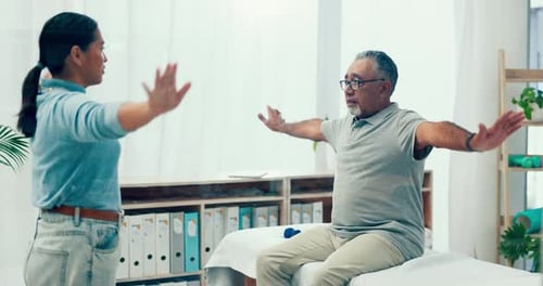 Senior Adult Physical Therapy Exercise in Clinic