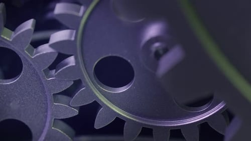 Rotating Interlocking Cog Wheels Machine Mechanism