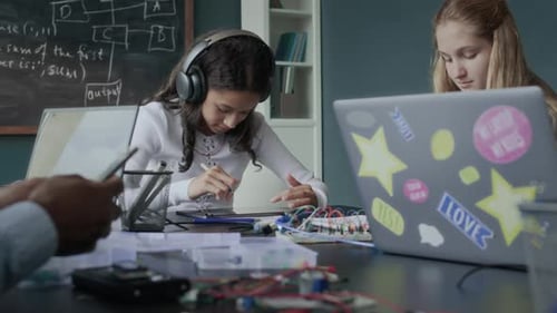 Teenage Students at Engineering Class