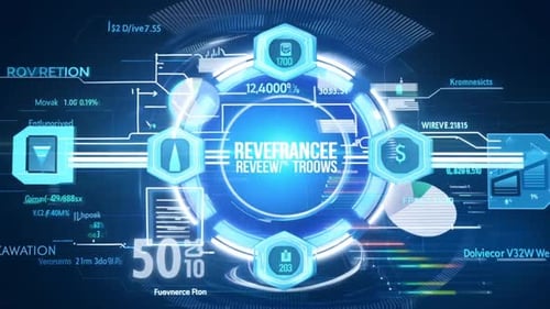 Futuristisches Geschäftsablauf- und Hierarchiediagramm