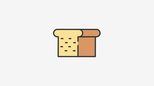 Animated Bread Slices Icon Flat Design